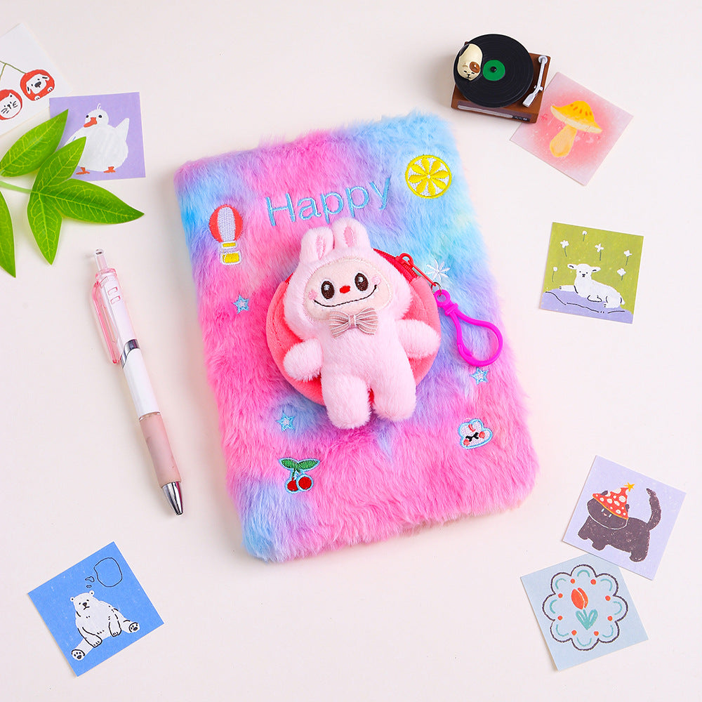 Wholesale Cartoon Bubu Plush Notebook Double Pinyin Notepad Children' s Cute Handbook